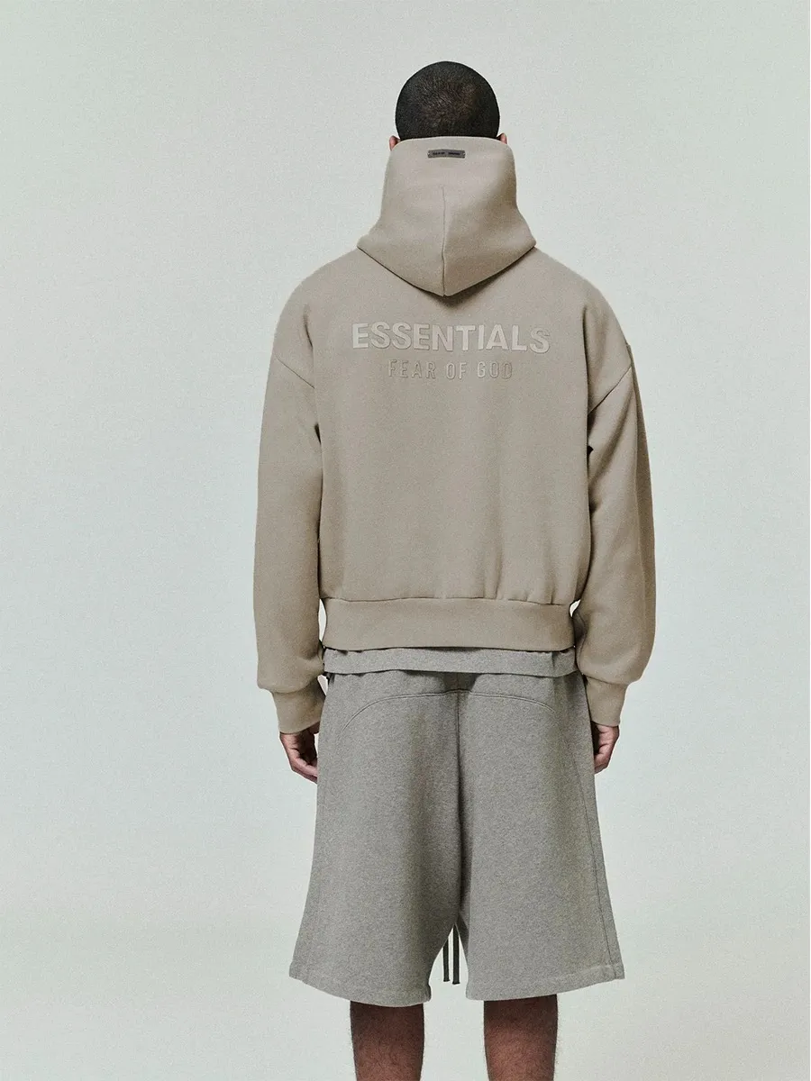 🎀Hot Sale 🎀118 【 Brown】Fear of God Essentials SS 25 Classic Hoodie Same Style 2025 Size：XS-XL ： Heather Stone Brown TIMBER Homestad Heather